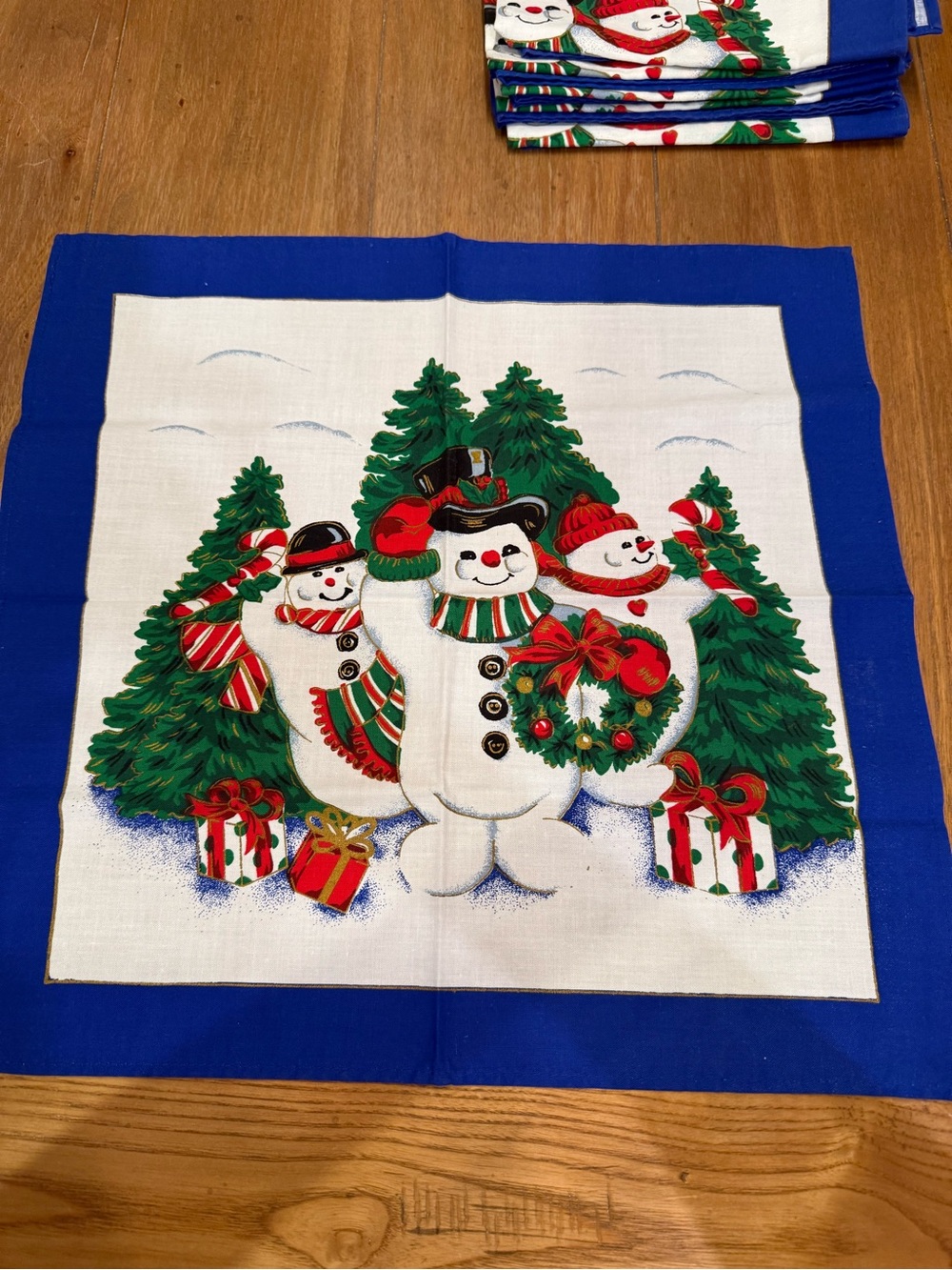 Tobin Christmas Holiday Snowman Dinner Napkins 16x16 Wreath Candy Cane Set 6